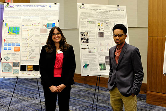 Soper group graduate students Jenny Conner and Brandon Young.