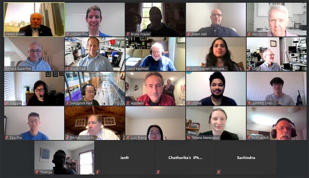 A video conference screenshot, displaying many participants of the 2020 External Advisory Committee meeting.