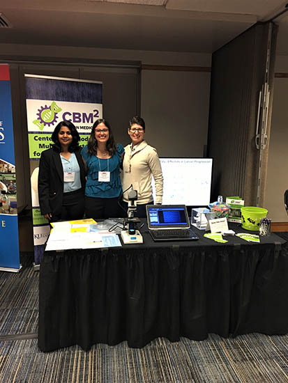 Everyone took turns manning the booth! From left: Charuni Amarasekara, Jenny Conner, and Dr. Bethany Gross.