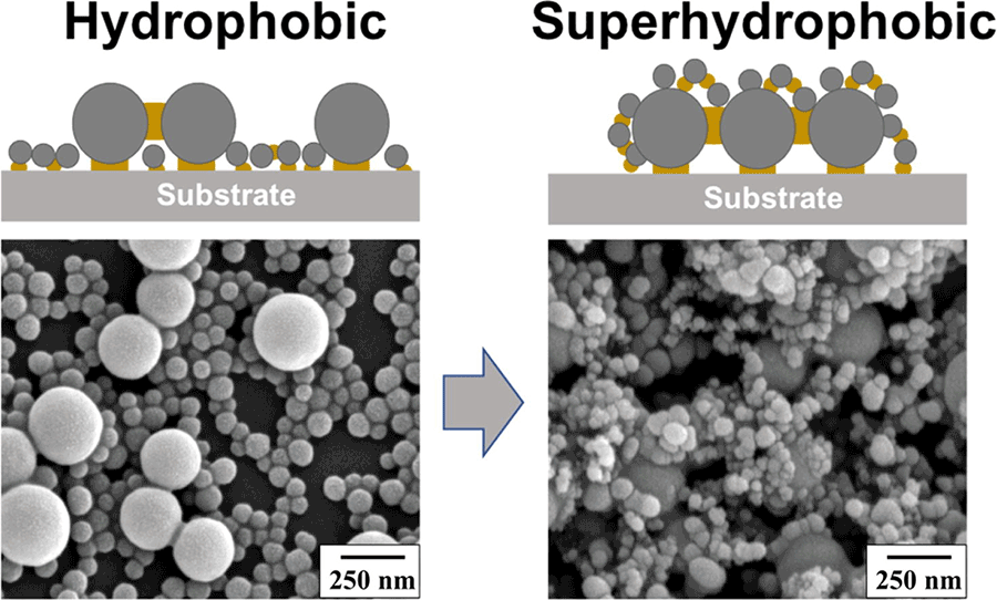 Hydrophobic to Superhydrophobic